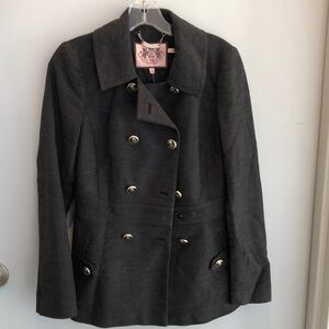 Gray Double-Breasted Women's Coat